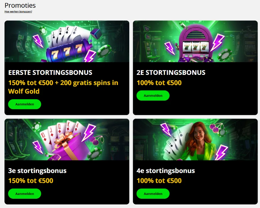 Promoties bij Slot7 – gratis spins, herlaadbonussen, cashback en seizoenstoernooien