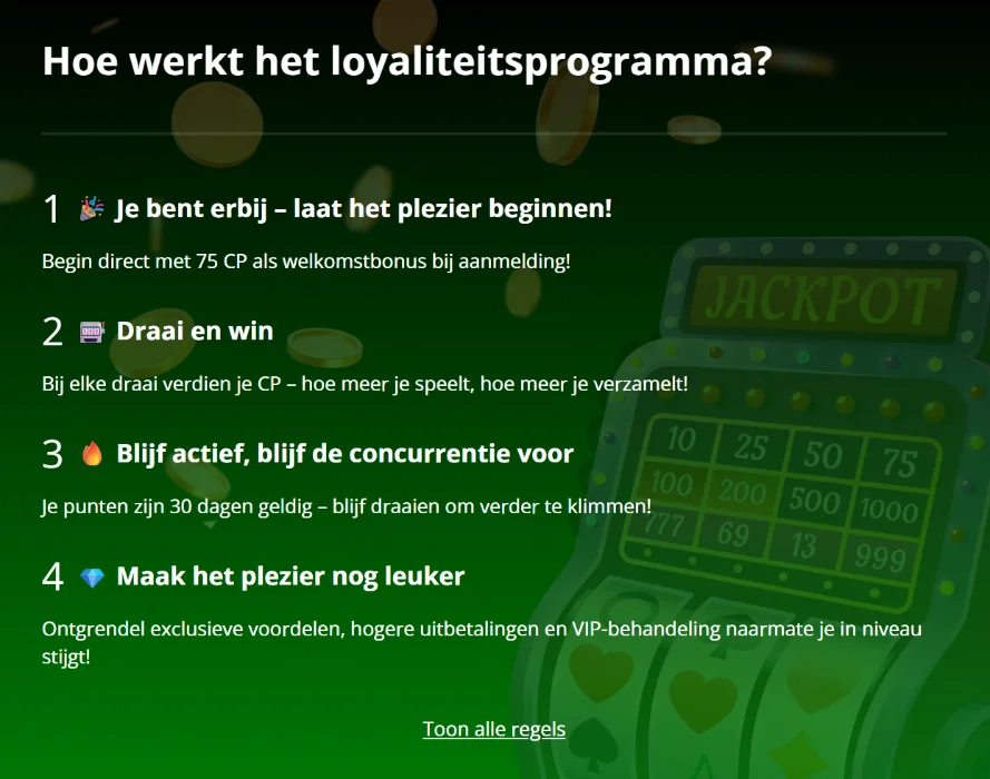Slot7 loyaliteitsprogramma – vijf VIP-niveaus van Brons tot Diamant